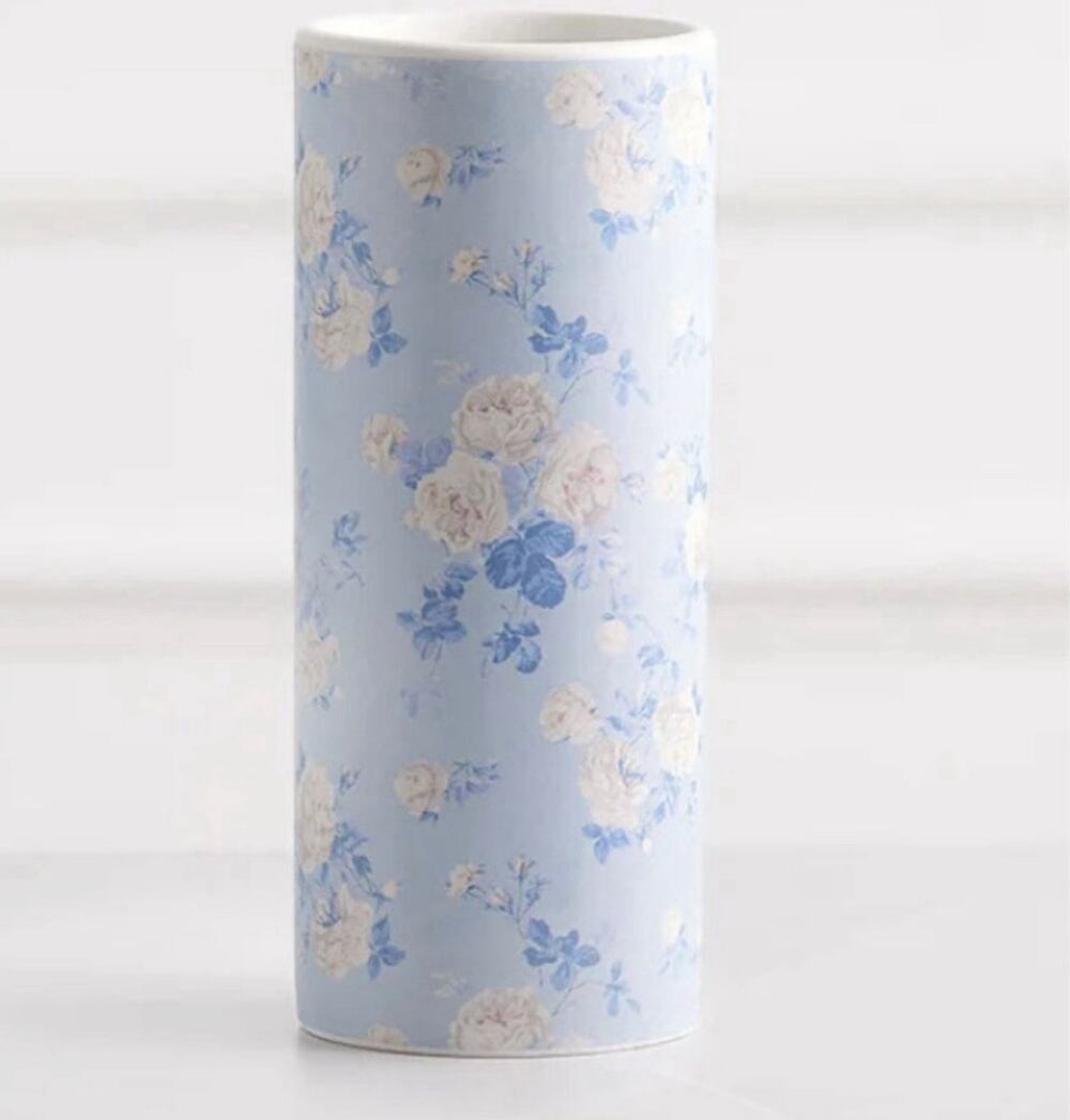 LoveShackFancy Vase Blue Love In Bloom Dolomite 1-800-Flowers Collab